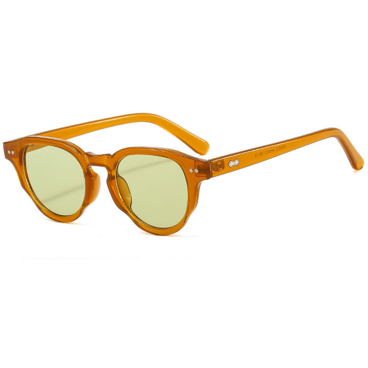 Women's fashionable sunglasses with oval frame and green glass Bowlift