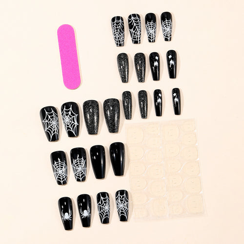 Spooky Spider Web Nail Art Extensions Bowlift