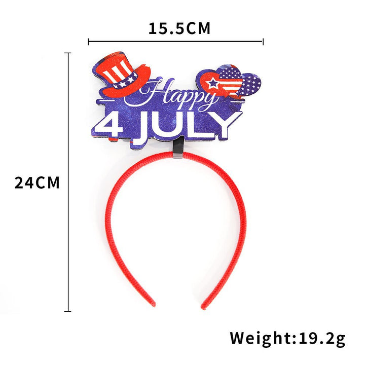 Women's Independence Day patriotic pompom headband with tinsel star toppers Bowlift