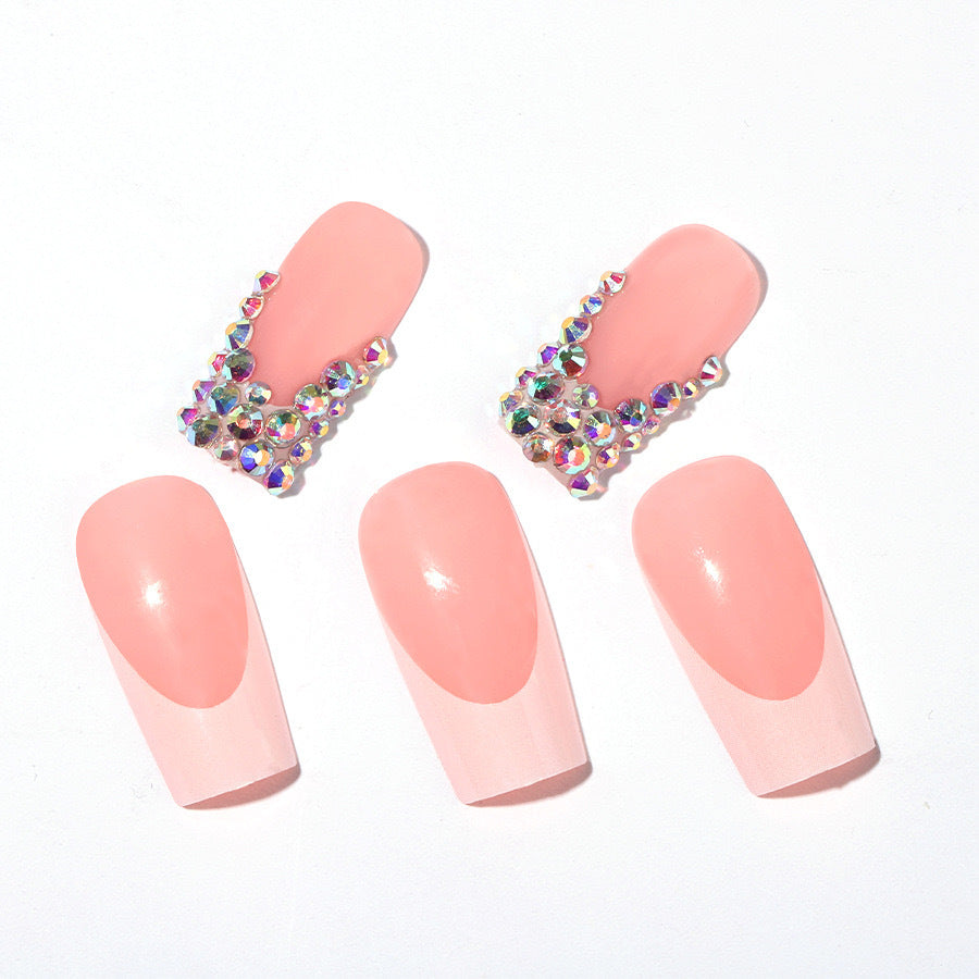 Stylish nail extensions with glitter design Bowlift