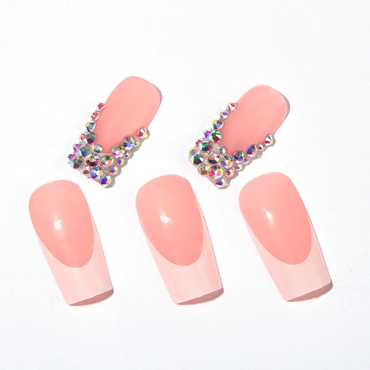 Stylish nail extensions with glitter design Bowlift