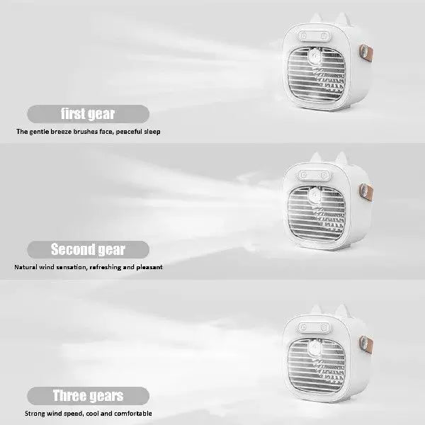 Unisex One Size compact USB rechargeable personal mist cooler with adjustable grid air humidifier and leather carrying strap Bowlift