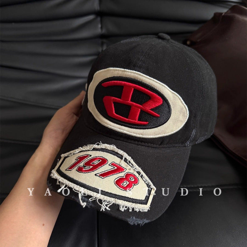 Men's Distressed Graphic Logo Baseball Cap Bowlift