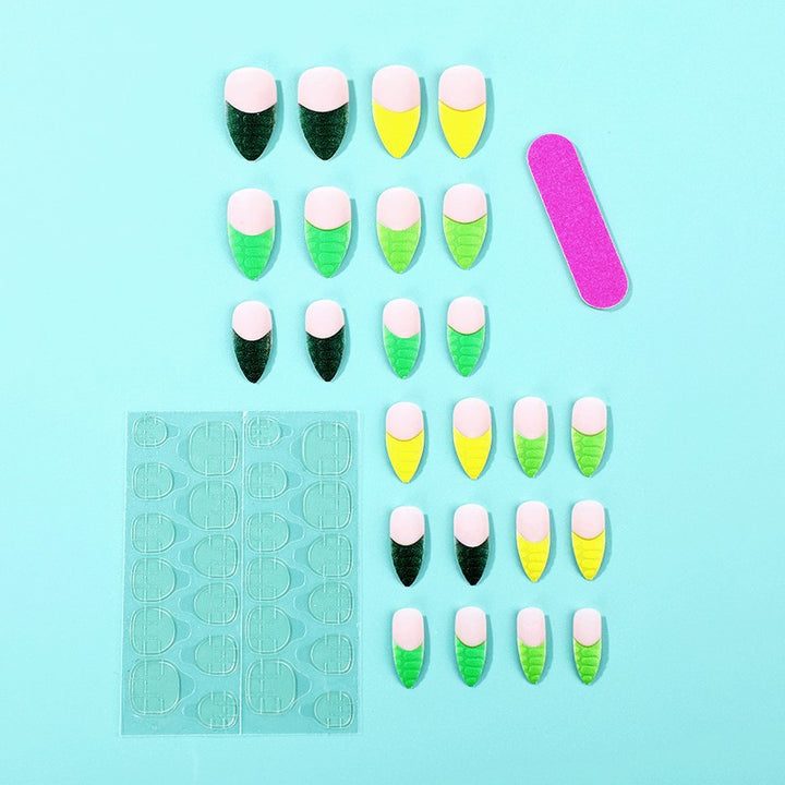 Creative artificial nails with trendy geometric design Bowlift