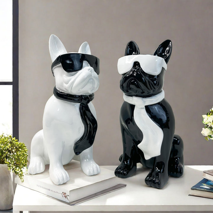 Colorful Bulldog Decoration Figure made of Resin Bowlift