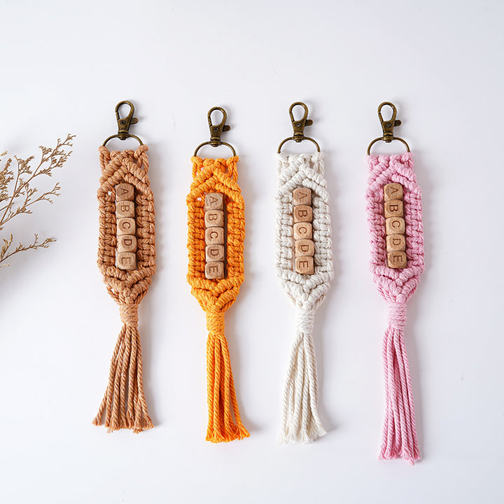 Personalized Macrame Keychain Holder Bowlift