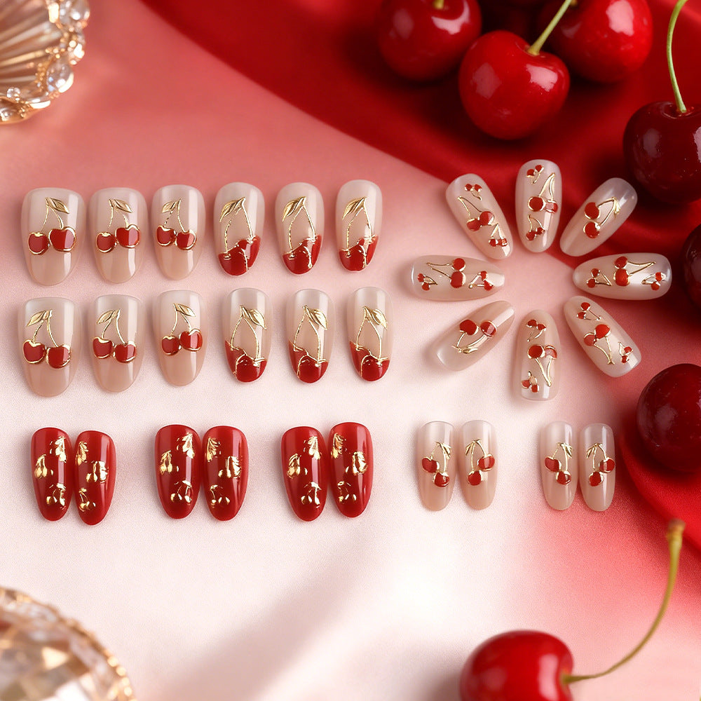 Artistic Cherry Blossom Press-On Nails Bowlift