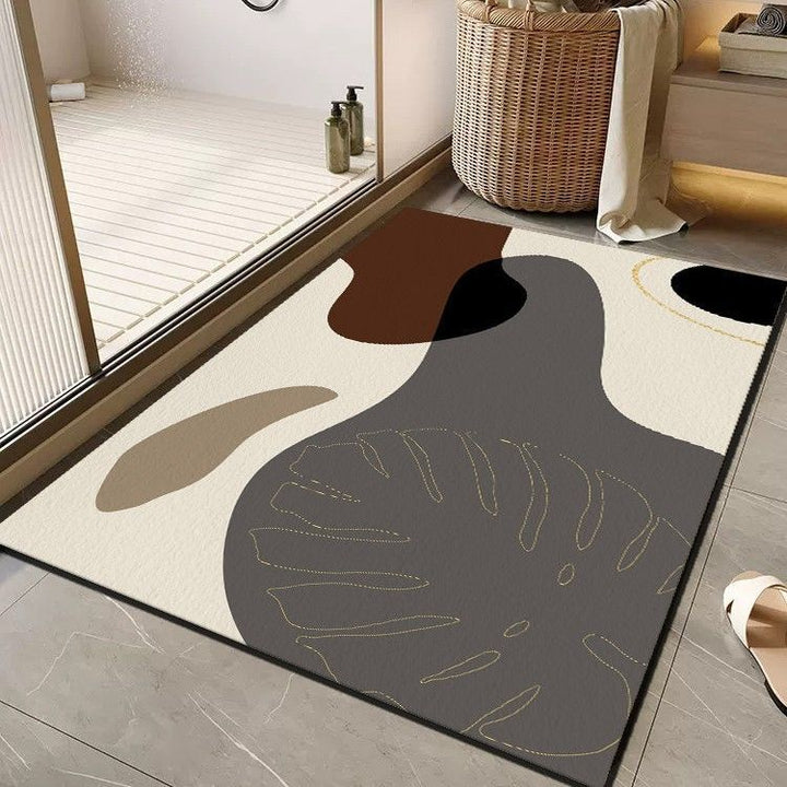 Cheerful Floral Message Bath Mat Bowlift