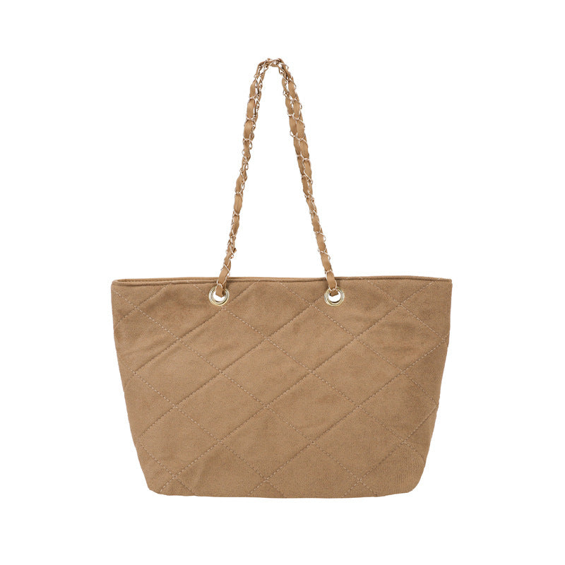 WoQuilted Suede Shopping Tote Bowlift