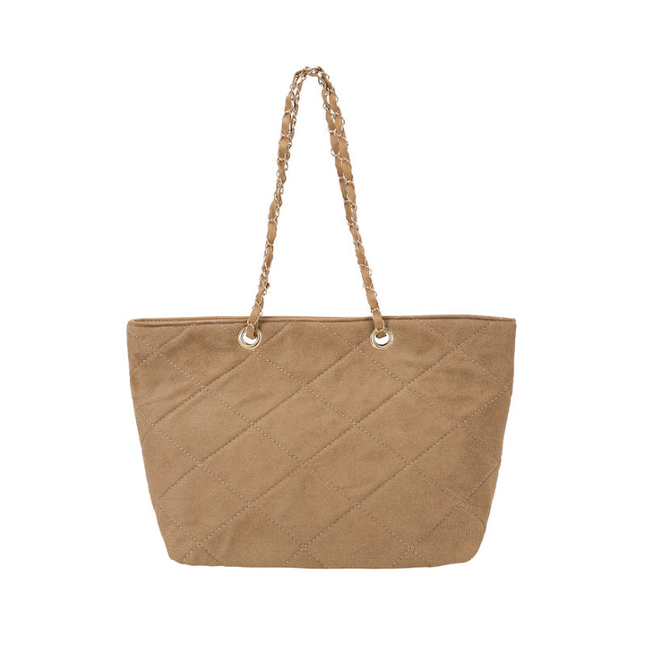 WoQuilted Suede Shopping Tote Bowlift