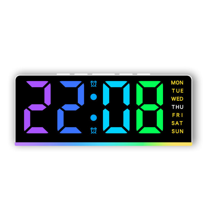 Digital radio alarm clock with color changing display Bowlift