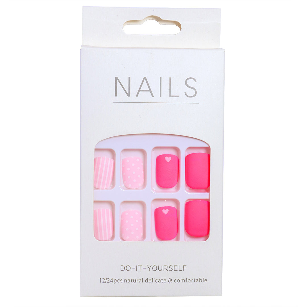 Artistic Press-On Nail Set with Charming Patterns Bowlift