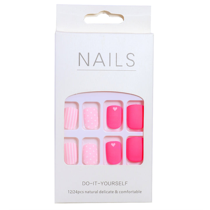 Artistic Press-On Nail Set with Charming Patterns Bowlift
