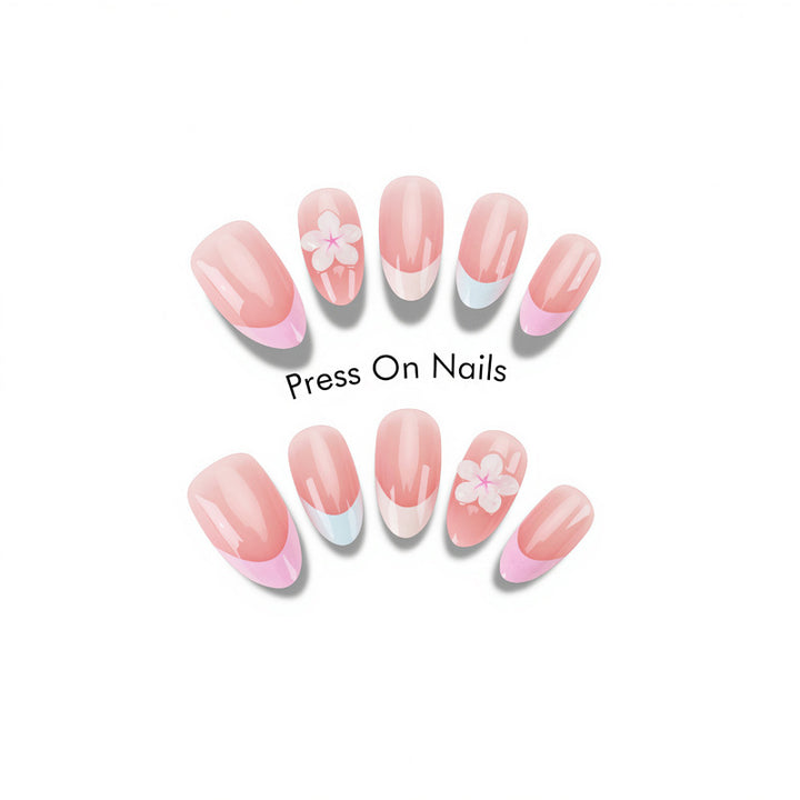 Floral Art Press-On Nails Bowlift