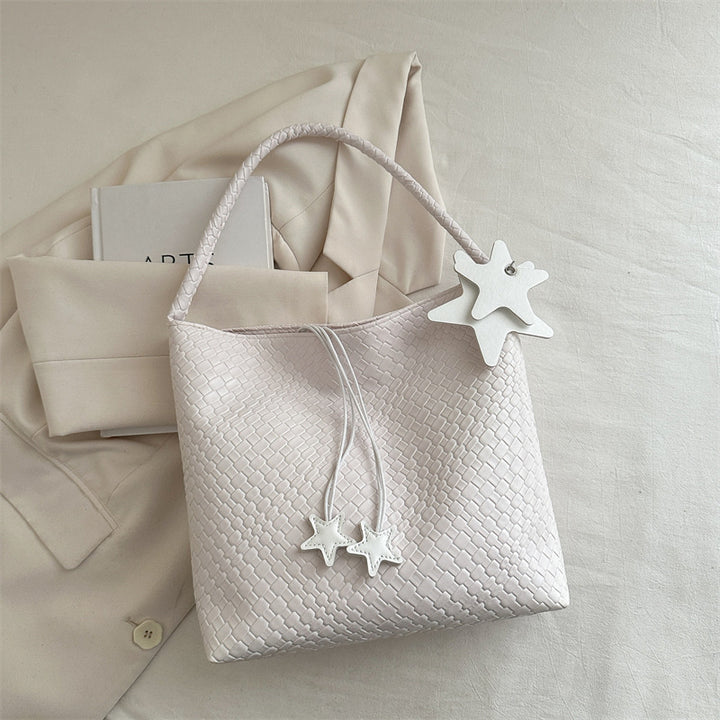 Textured Weave Handheld Shoulder Bag Bowlift
