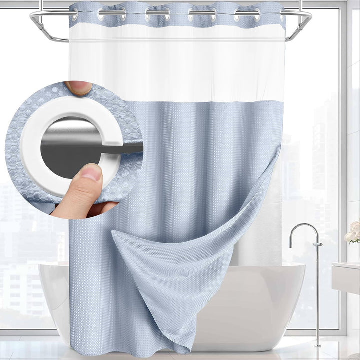 Textured Weave Shower Curtain Bowlift