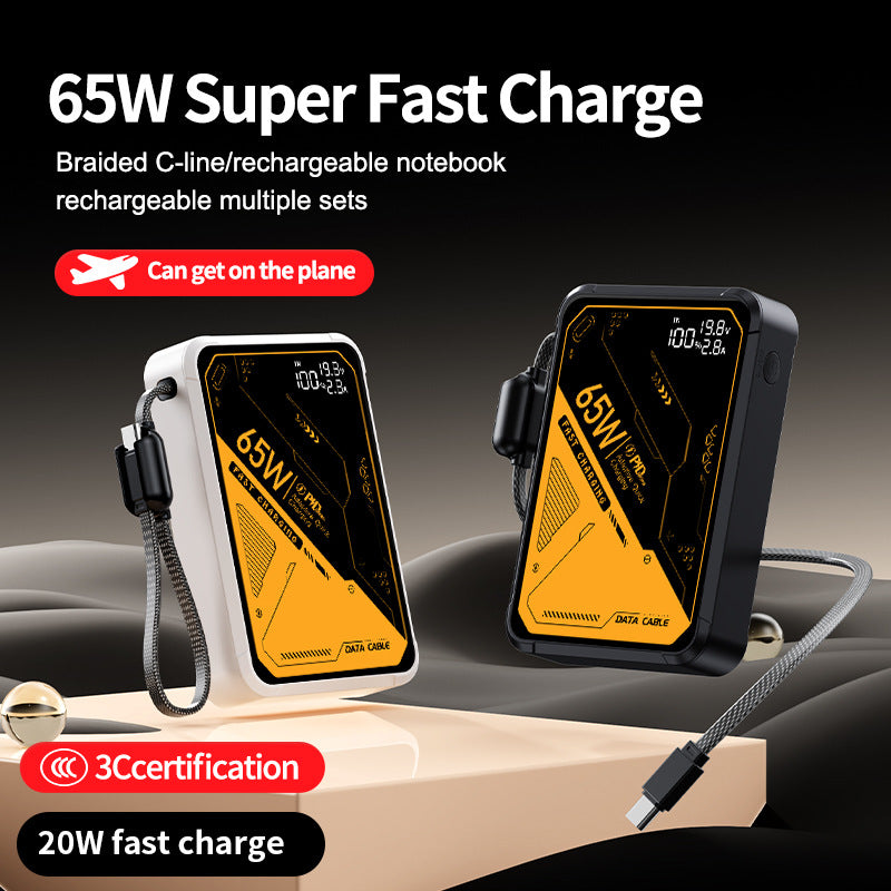 Portable high-performance charger with intelligent USB-C port and digital display Bowlift