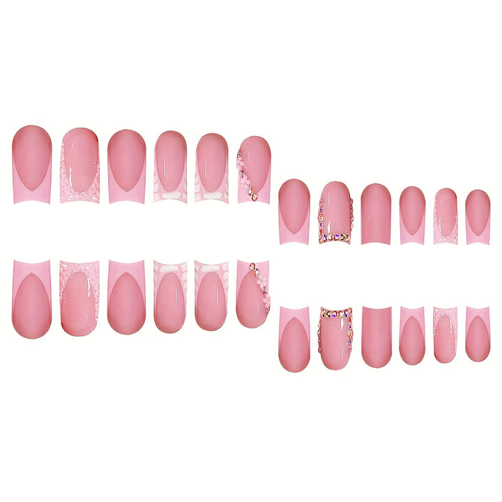 Decorative Press-On Nails with Rhinestone Accents Bowlift