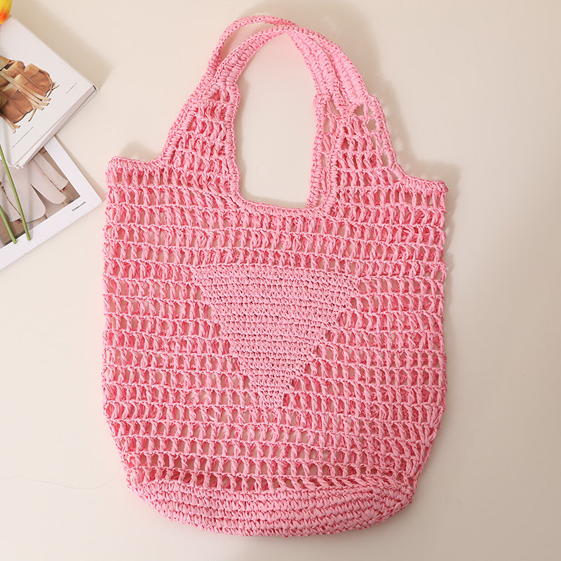 Coarse crochet bag with large handles Bowlift