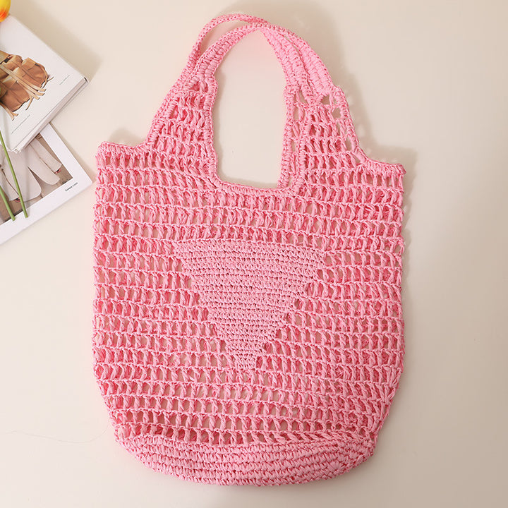Coarse crochet bag with large handles Bowlift