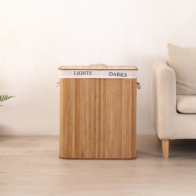 High-quality bamboo laundry container with lid Bowlift