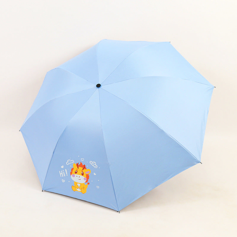 Women's Folding Umbrella with Fun Animal Design Bowlift