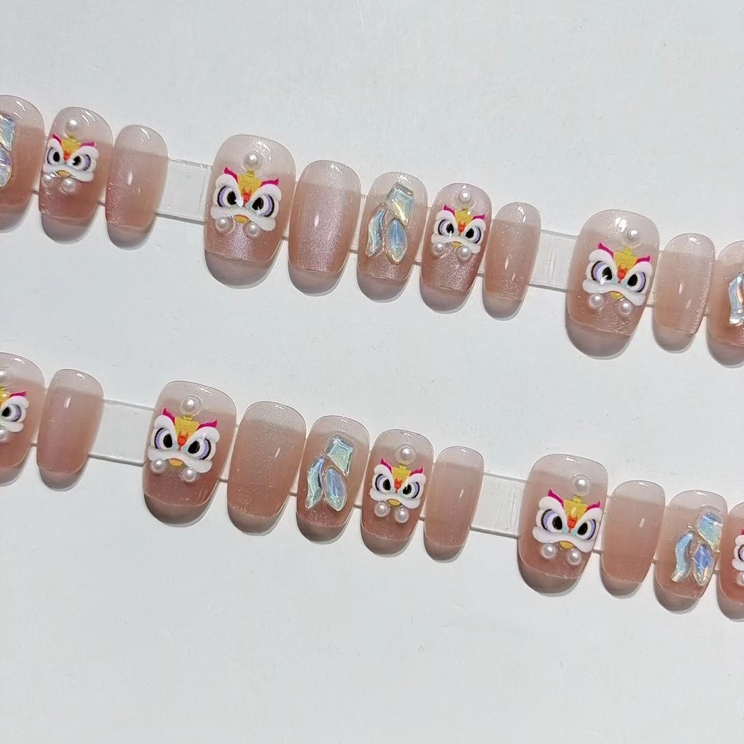 Designer Butterfly-Themed Press-On Nail Set Bowlift