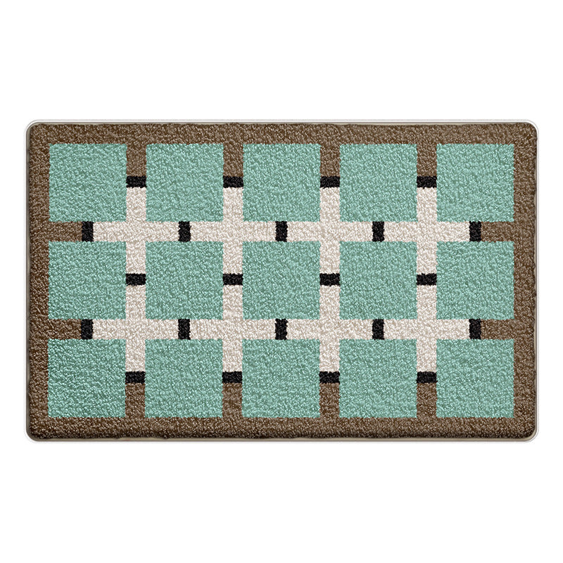 Plush Geometric Bath Mat Bowlift