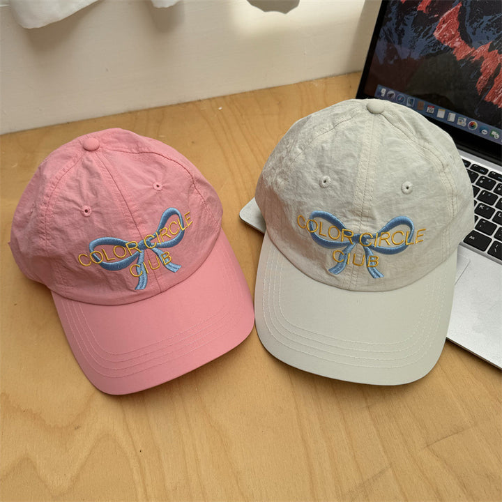 Women's Embroidered Bow-Detail Baseball Cap Bowlift