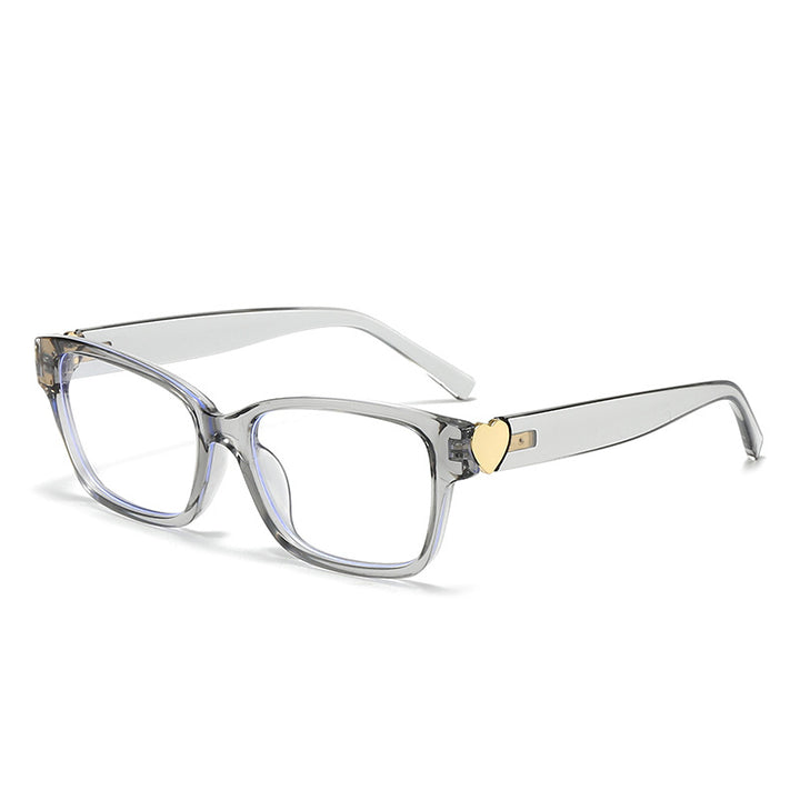 Women's fashionable square sunglasses with heart accents Bowlift