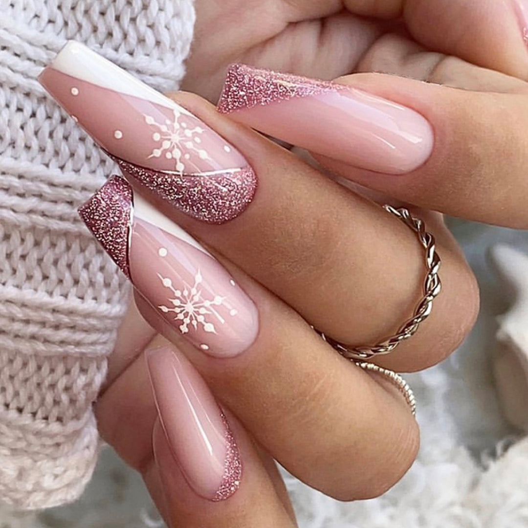 Artificial nail set with elegant pointed accents Bowlift