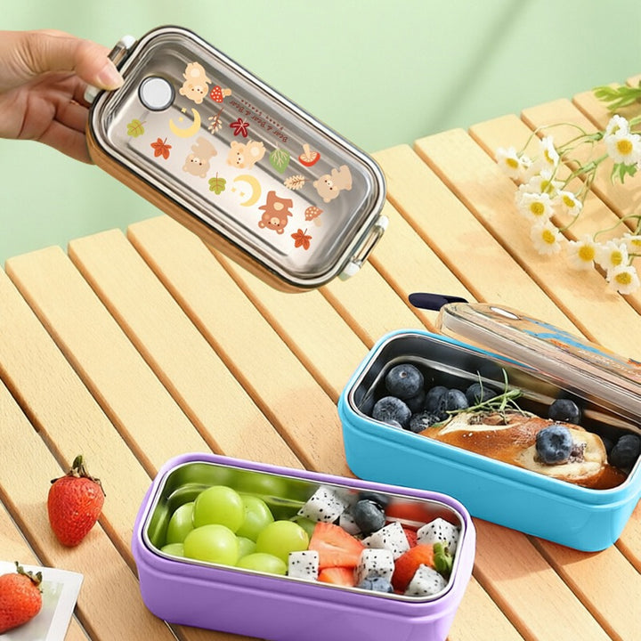 Dinosaur-Themed Multi-Compartment Lunch Box