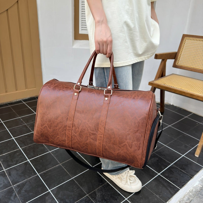 Vintage Leather Weekend Duffle Bag Bowlift