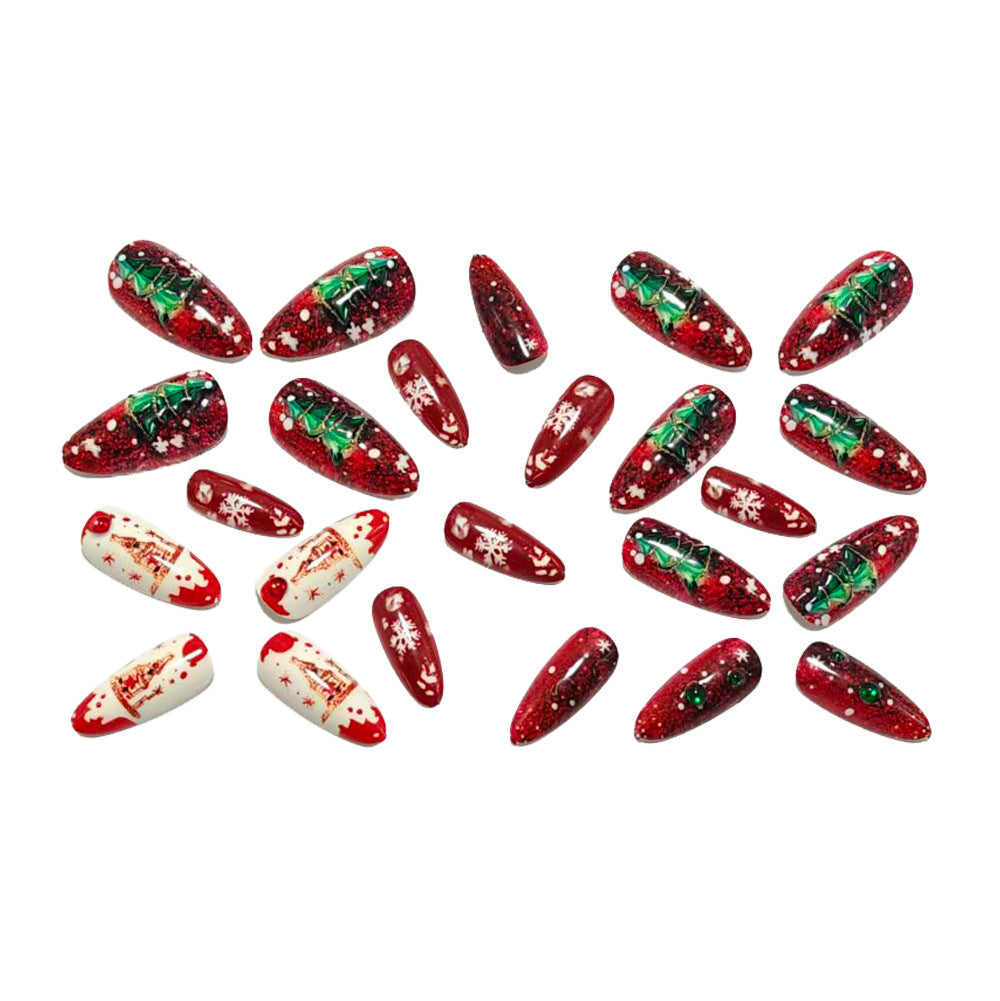 Festive artificial nails with winter motif Bowlift
