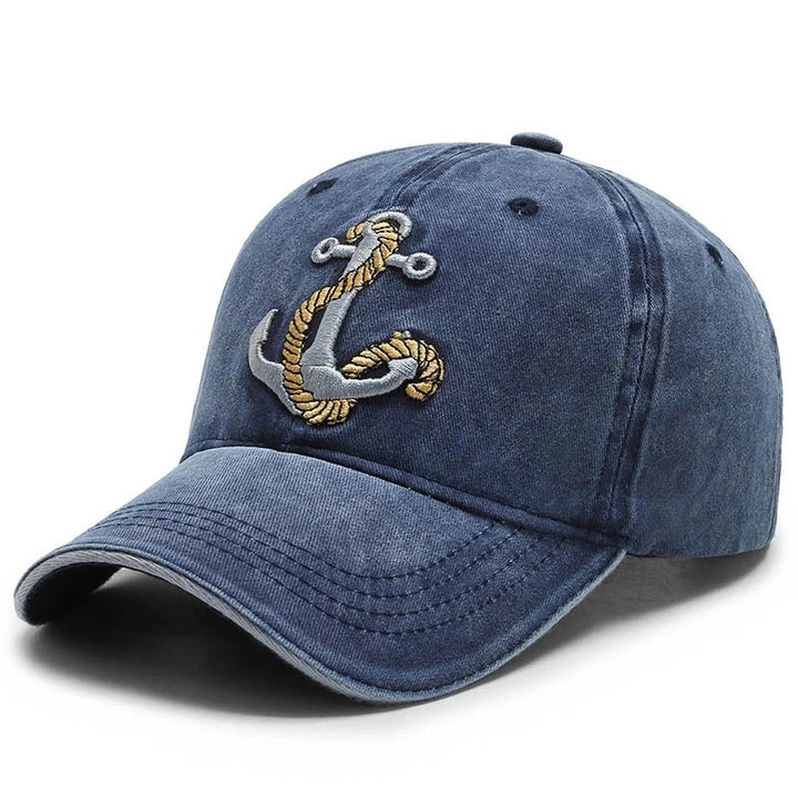 Men's Marine-Themed Embroidered Cotton Cap Bowlift