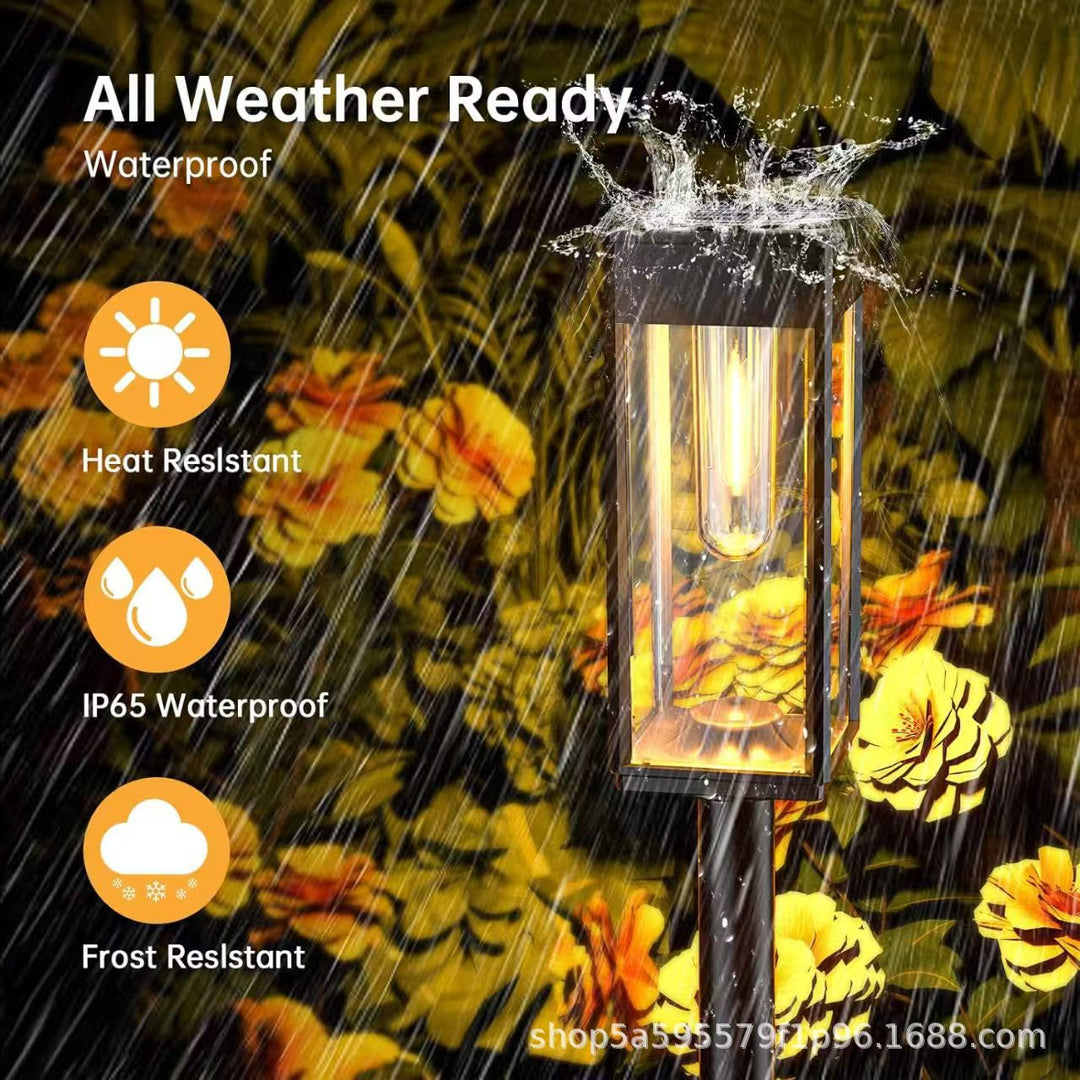 Solar LED Garden Stake Lantern with COB Bulb and Spike Mount Bowlift