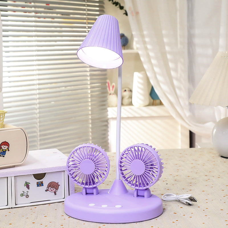 Women's multifunctional desk lamp with two integrated fans Bowlift