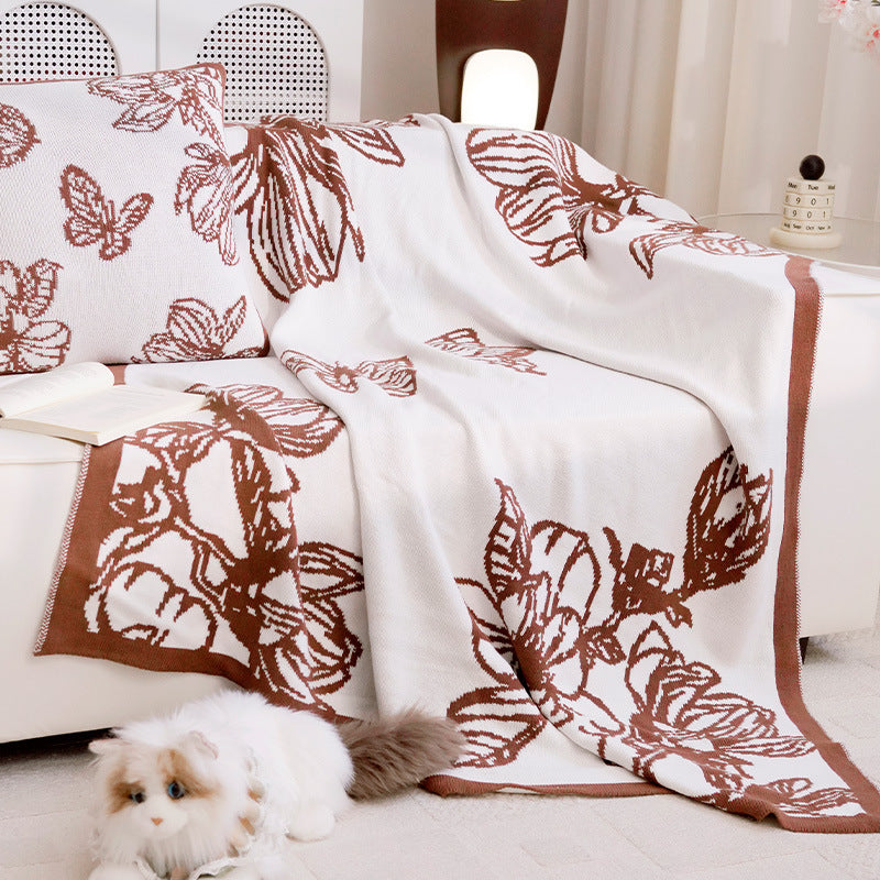 Women's Decorative Throw Blanket with Floral Design Bowlift