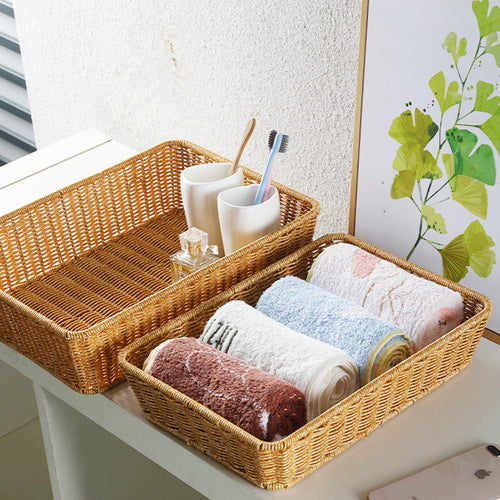 Unisex Rectangular Storage Basket made of hand-woven material Bowlift