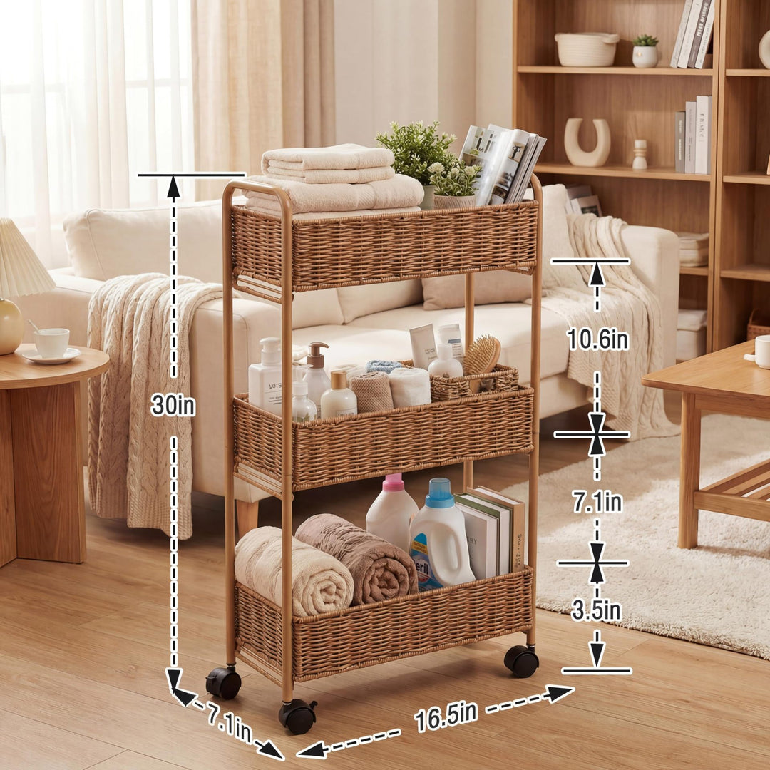 Elegant Storage Basket Made of Natural Rattan Bowlift