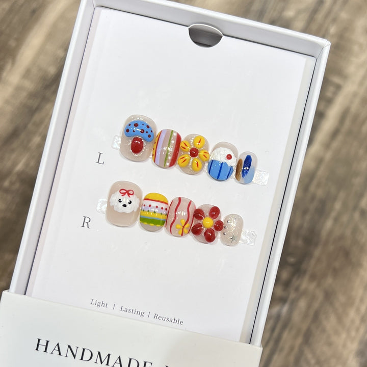 Decorative Press-On Nail Art Set with Fun and Whimsical Designs Bowlift