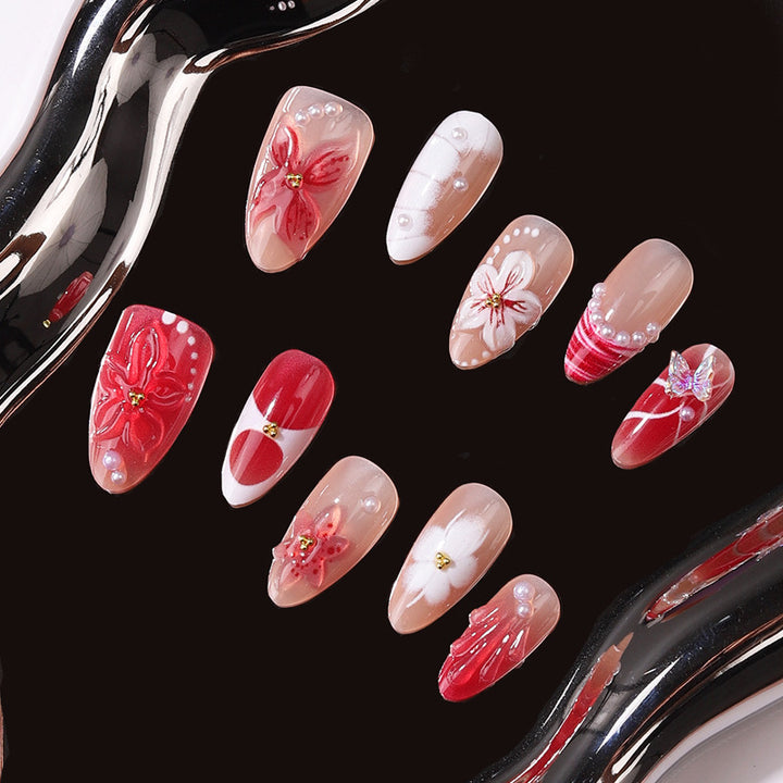 3D Decorative Press-On Nail Set Bowlift