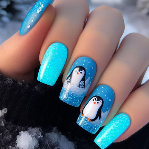 Artificial nails with winter motif Bowlift
