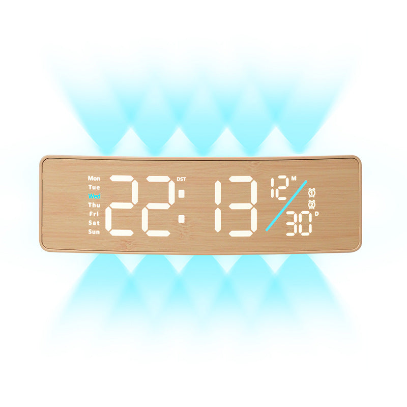 Digital display alarm clock with weekday display and temperature Bowlift