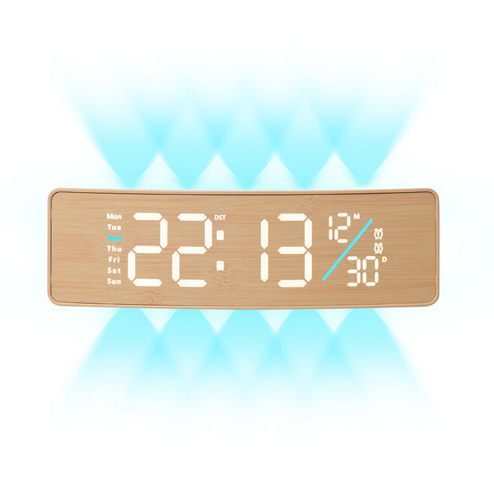 Digital display alarm clock with weekday display and temperature Bowlift