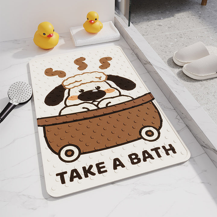 Cute Cat-Themed Bath Mat Bowlift