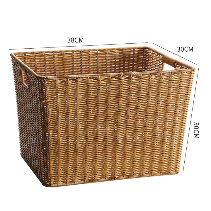 Rectangular Woven Storage Bin with Ergonomic Handles Bowlift