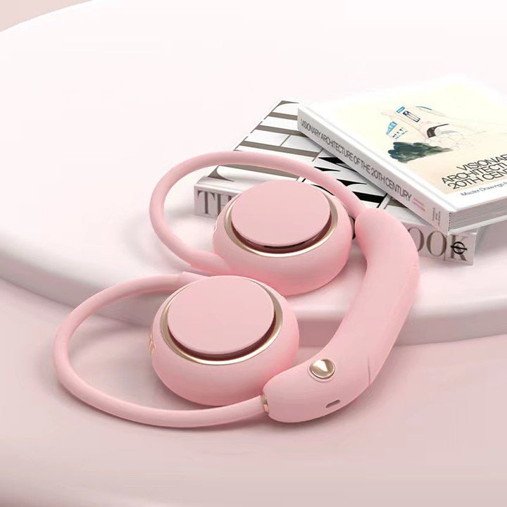 Cooling hands-free rechargeable dual bear-ear neck fan with adjustable speeds Bowlift