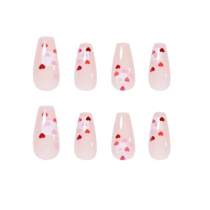 Artistic Nail Extensions with Heart Design Bowlift