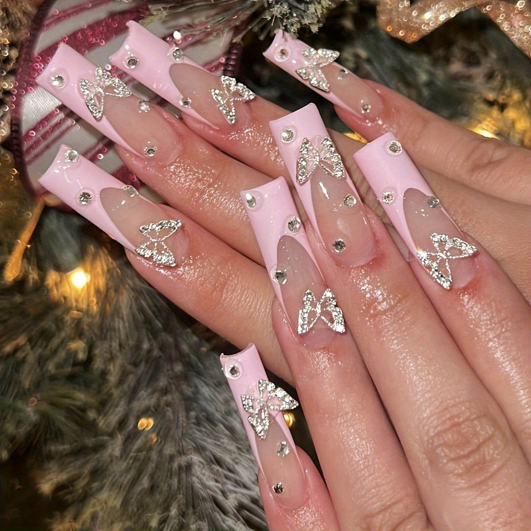 Artistic 3D Butterfly Nail Extensions Bowlift